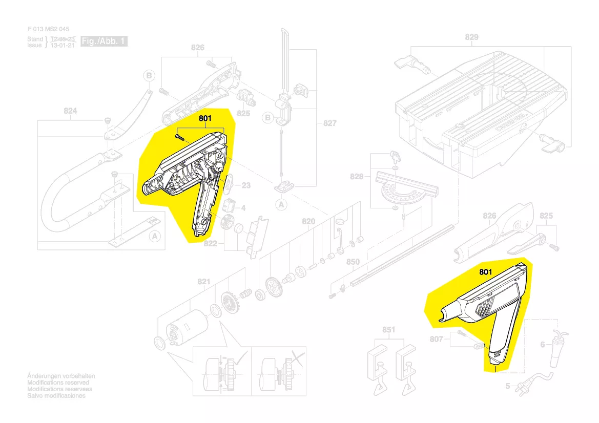 Boitier moteur MS20 réf. 2 610 Z03 721 Dremel
